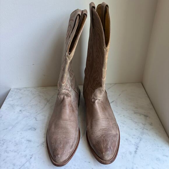 Nocona Handcrafted USA Western Boots Distressed Leather Light Brown Men’s 13 D main image 14